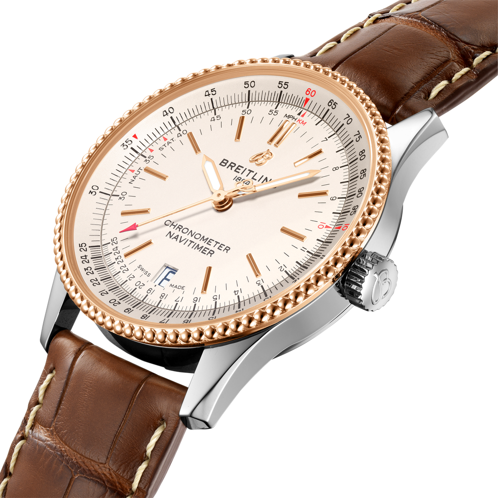  Shop Authentic Breitling Navitimer Automatic 41 White Dial Brown Leather Strap Watch for Men - A17326211G1P2 - Luxxuri