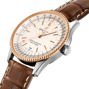  Shop Authentic Breitling Navitimer Automatic 41 White Dial Brown Leather Strap Watch for Men - A17326211G1P2 - Luxxuri