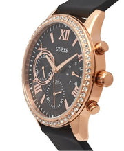  Shop Authentic Guess Solar 40mm Black & Rose Gold Dial Black Rubber Strap Watch For Women - W1135L4 - Luxxuri
