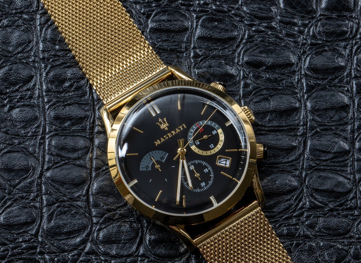  Shop Authentic Maserati Ricordo Chronograph Black Dial Stainless Steel Mesh Bracelet Watch For Men - R8873633003 - Luxxuri