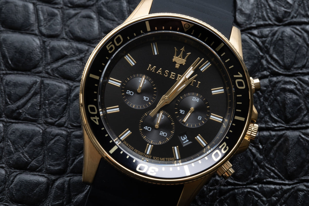  Shop Authentic Maserati SFIDA Chronograph Black Dial Rubber Strap Watch For Men - R8871640001 - Luxxuri