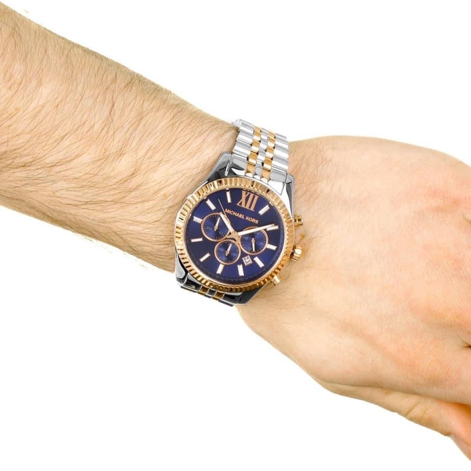  Shop Authentic Michael Kors Lexington Blue Dial Two Tone Steel Strap Watch for Men - MK8412 - Luxxuri