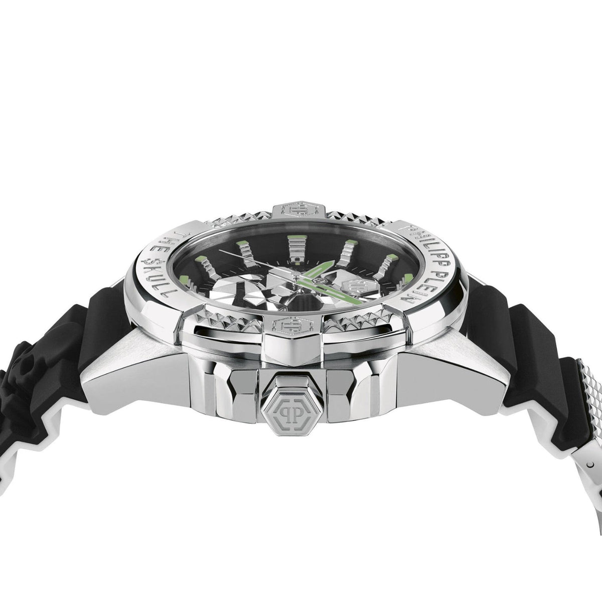 Philipp Plein The Skull Black Dial Black Silicone Strap Watch for Men - PWAAA0121