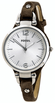  Shop Authentic Fossil Georgia White Dial Brown Leather Strap Watch for Women - ES3060 - Luxxuri
