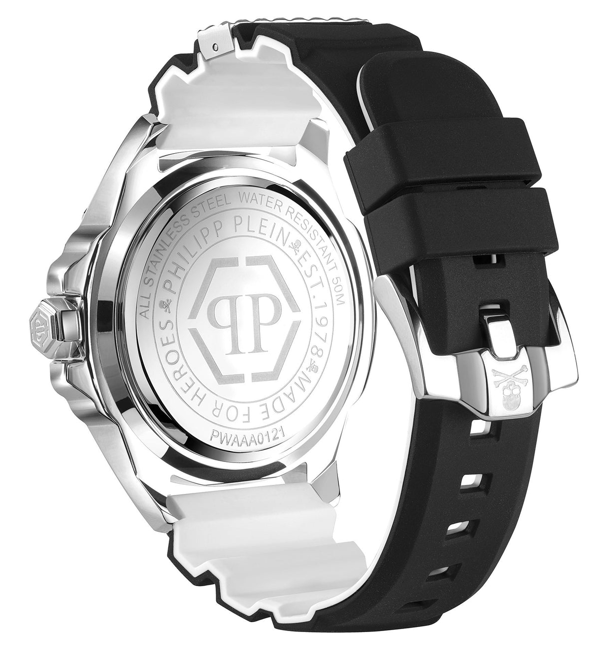 Philipp Plein The Skull Black Dial Black Silicone Strap Watch for Men - PWAAA0121
