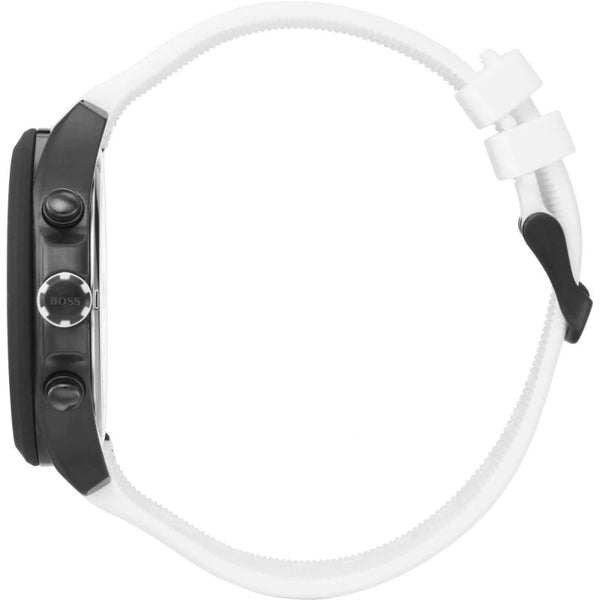  Shop Authentic Hugo Boss Velocity Black Dial White Rubber Strap Watch for Men - 1513718 - Luxxuri