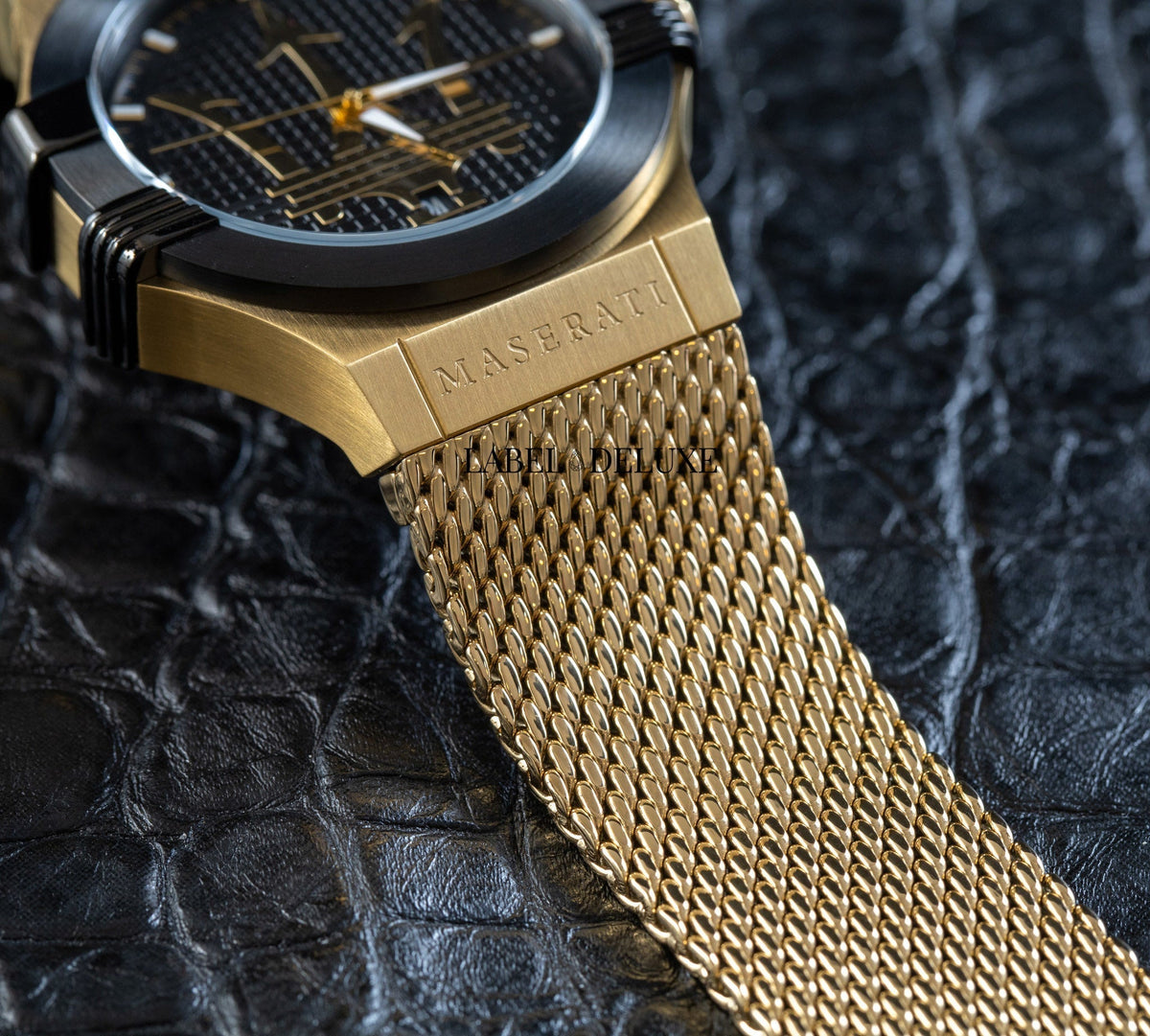  Shop Authentic Maserati Potenza Quartz Black Dial Gold Mesh Bracelet Watch For Men - R8853108006 - Luxxuri