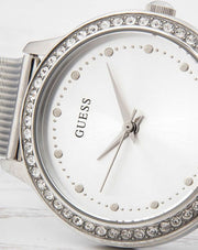  Shop Authentic Guess Chelsea Quartz Silver Dial Silver Mesh Strap Watch For Women - W0647L6 - Luxxuri