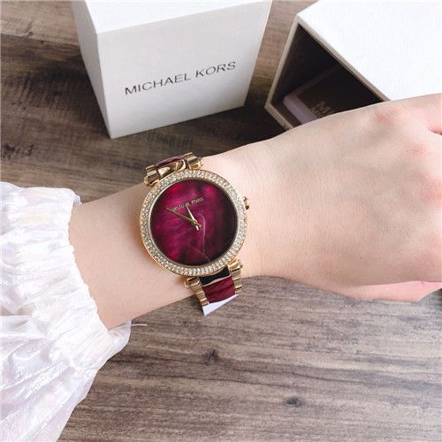  Shop Authentic Michael Kors Parker Mother of Pearl Red Dial Two Tone Steel Strap Watch for Women - MK6427 - Luxxuri