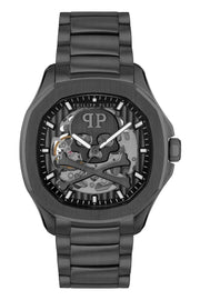 Philipp Plein High-Conic Automatic Black Dial Black Stainless Steel Strap Watch For Men- PWRAA0423