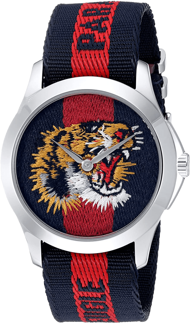  Shop Authentic Gucci G Timless Le Marche Des Merveilles Blue & Red Dial Blue & Red Nylon Strap Unisex Watch  - YA126495 - Luxxuri