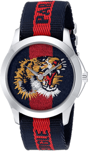  Shop Authentic Gucci G Timless Le Marche Des Merveilles Blue & Red Dial Blue & Red Nylon Strap Unisex Watch  - YA126495 - Luxxuri