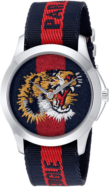  Shop Authentic Gucci G Timless Le Marche Des Merveilles Blue & Red Dial Blue & Red Nylon Strap Unisex Watch  - YA126495 - Luxxuri
