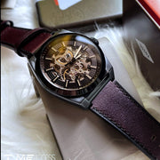  Shop Authentic Fossil Everett Automatic Analog Black Dial Brown Leather Strap Watch for Men - ME3207 - Luxxuri