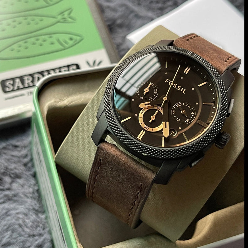  Shop Authentic Fossil Machine Flight Chronograph Brown Dial Brown Leather Strap Watch for Men - FS4656 - Luxxuri
