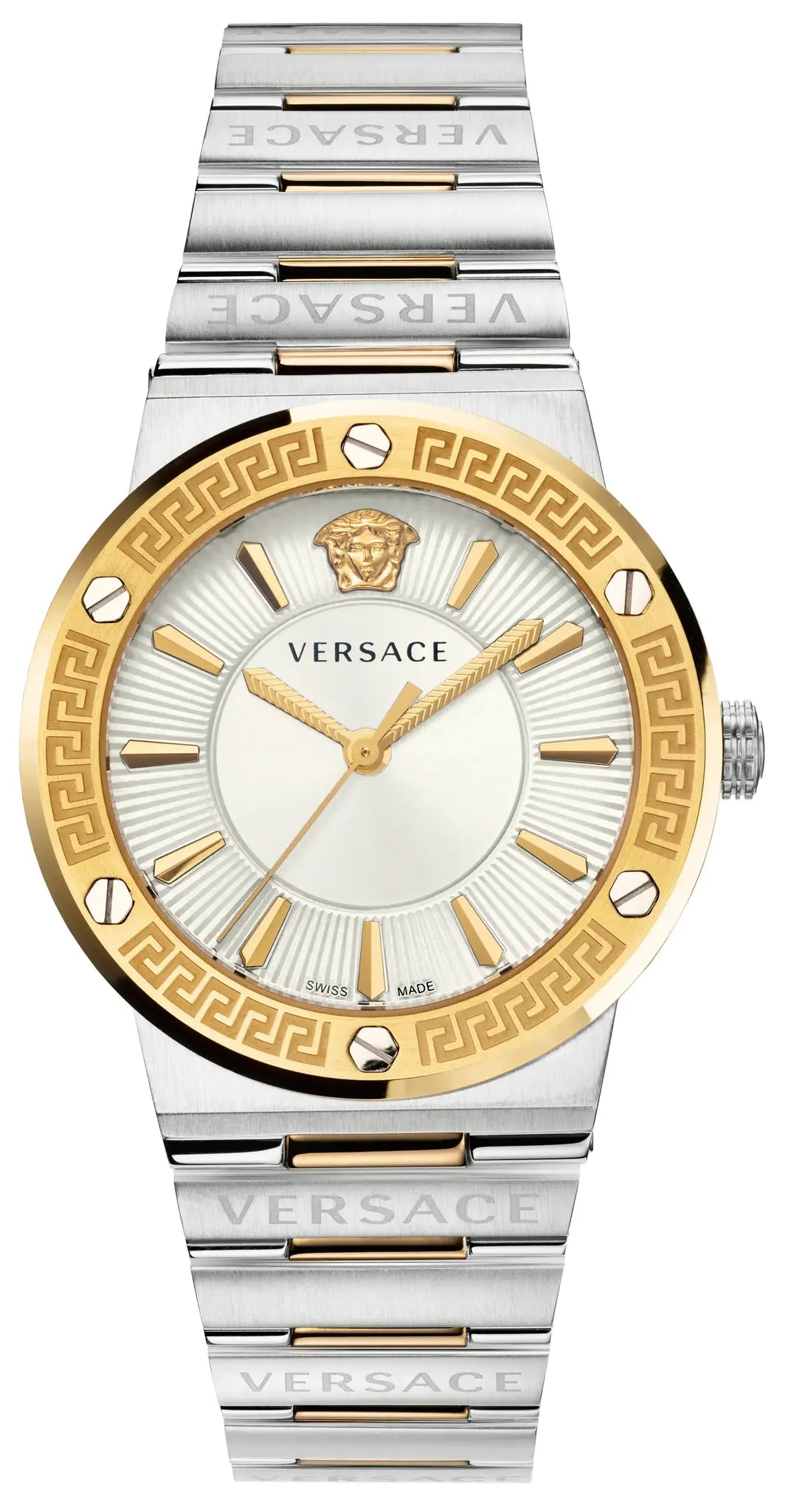  Shop Authentic Versace Hellenyium Green Dial Two Tone Steel Strap Watch for Women - VEVH00620 - Luxxuri