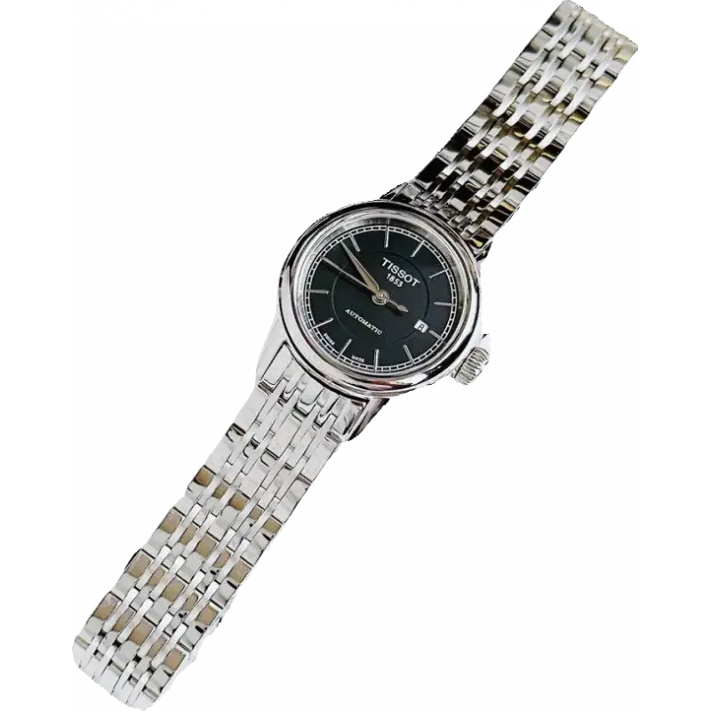  Shop Authentic Tissot Carson Automatic Black Dial Silver Steel Strap Watch For Women - T085.207.11.051.00 - Luxxuri