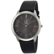  Shop Authentic Calvin Klein Minimal Black Dial Black Leather Strap Watch for Men - K3M211C4 - Luxxuri