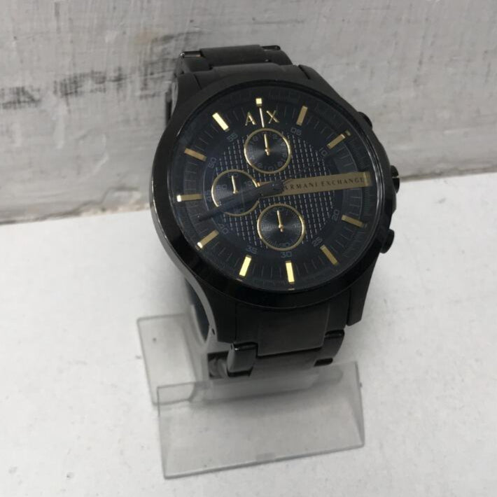  Shop Authentic Armani Exchange Hampton Chronograph Black Dial Black Steel Strap Watch For Men - AX2164 - Luxxuri
