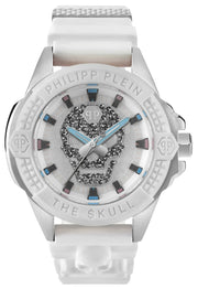 Philipp Plein The Skull White Dial White Silicone Strap Watch for Men - PWAAA1521