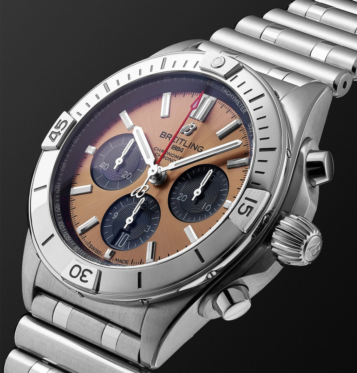  Shop Authentic Breitling Chronomat B01 42 Brown Dial Silver Steel Strap Watch for Men - AB0134101K1A1 - Luxxuri