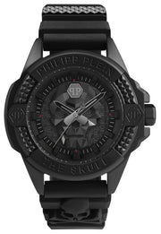 Philipp Plein The Skull Black Dial Black Silicone Strap Watch for Men - PWAAA0721