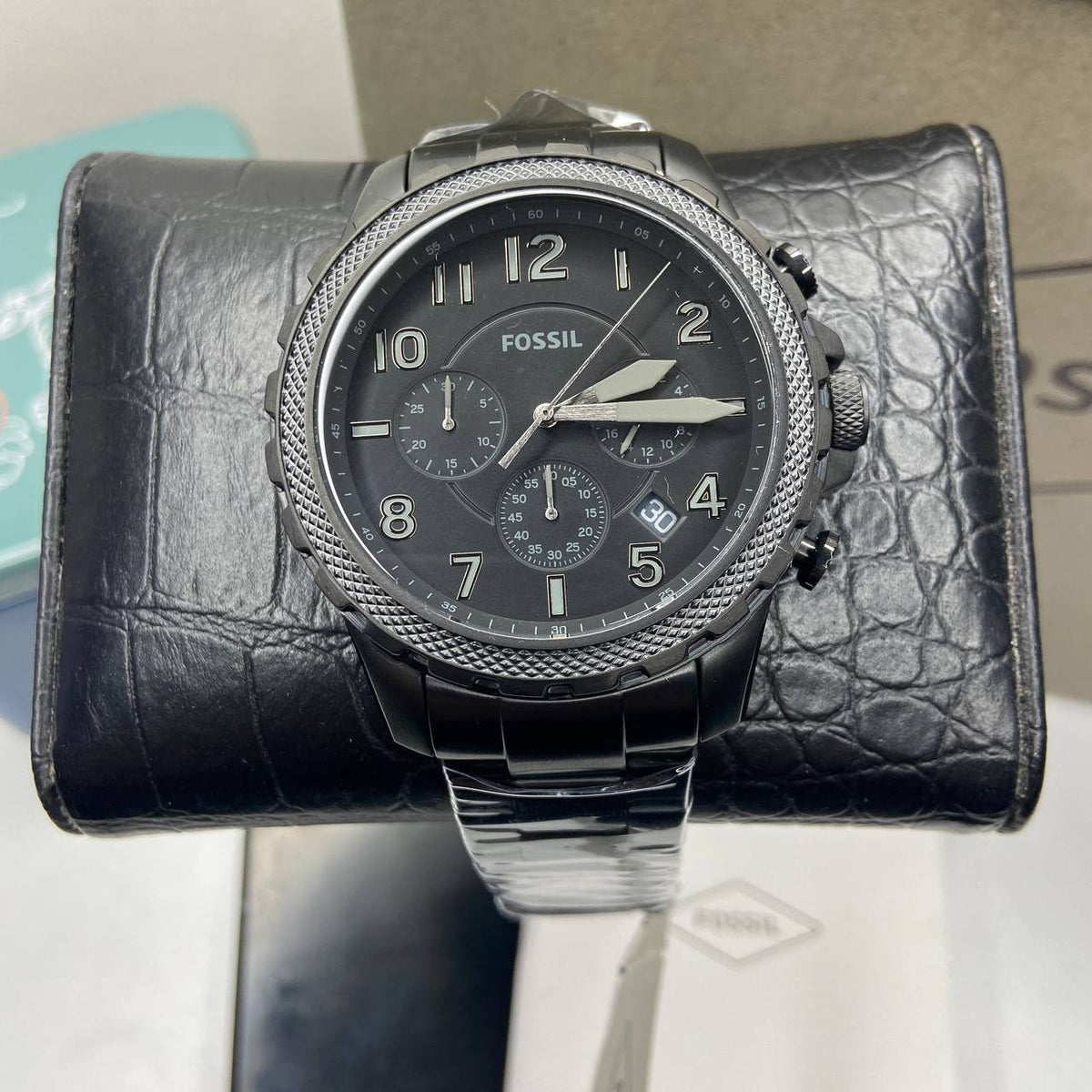  Shop Authentic Fossil Bowman Chronograph Black Dial Black Steel Strap Watch for Men - FS5603 - Luxxuri