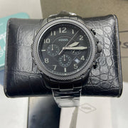  Shop Authentic Fossil Bowman Chronograph Black Dial Black Steel Strap Watch for Men - FS5603 - Luxxuri