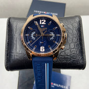  Shop Authentic Tommy Hilfiger Decker Multifunction Blue Dial Blue Rubber Strap Watch for Men - 1791474 - Luxxuri