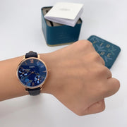  Shop Authentic Fossil Jacqueline Blue Dial Blue Leather Strap Watch for Women - ES4673 - Luxxuri