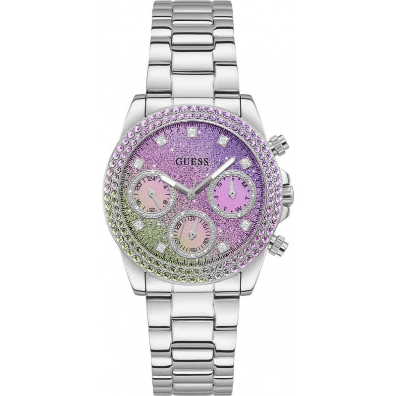  Shop Authentic Guess Sol Chronograph Crystals Multicolor Dial Silver Steel Strap Watch For Women - GW0483L1 - Luxxuri
