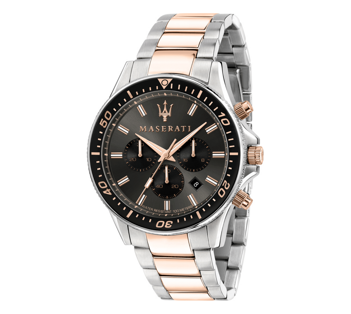  Shop Authentic Maserati SFIDA Chronograph Black Dial Two Tone Steel Strap Watch For Men - R8873640002 - Luxxuri
