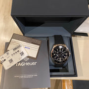  Shop Authentic Tag Heuer Carrera Aquaracer Quartz Chronograph Black Dial Black Rubber Strap Watch for Men - CAY111A.FT6041 - Luxxuri