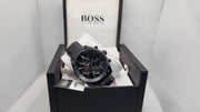  Shop Authentic Hugo Boss Grand Prix Black Dial Black Leather Strap Watch for Men - 1513474 - Luxxuri