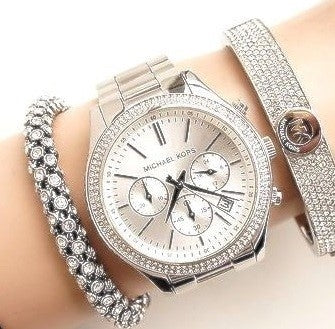 Shop Authentic Michael Kors Kerry Silver Tone Silver Steel Strap Watch for Women - MK3311 - Luxxuri