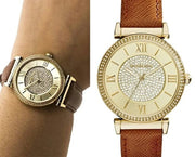  Shop Authentic Michael Kors Catlin Champagne Dial Brown Leather Strap Watch for Women - MK2375 - Luxxuri