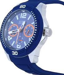  Shop Authentic Guess Trade Blue Dial Blue Silicone Strap Watch for Men - W0967G2 - Luxxuri