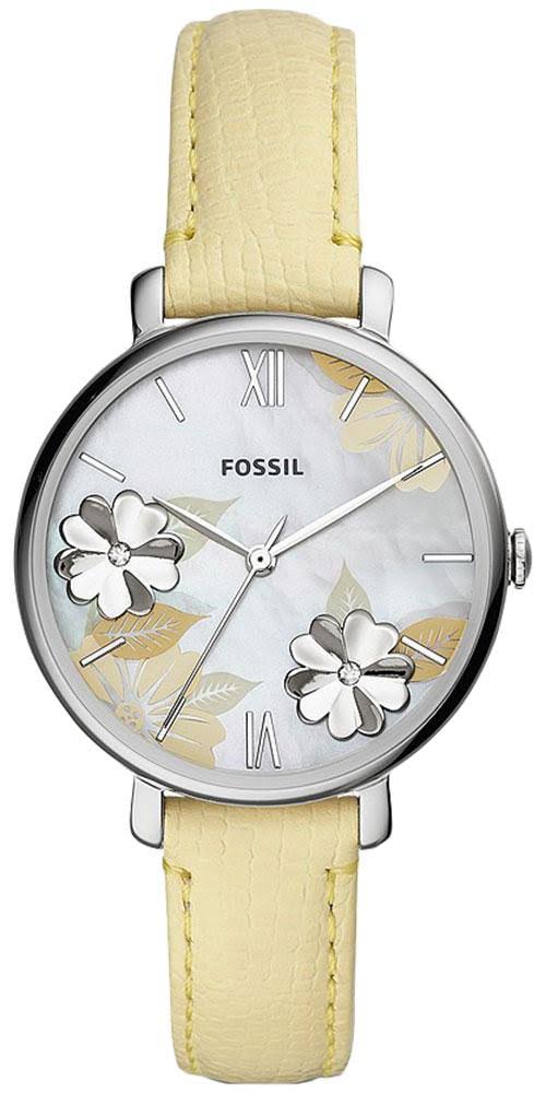  Shop Authentic Fossil Jacqueline Three-Hand White Dial Yellow Leather Strap Watch for Women - ES4812 - Luxxuri