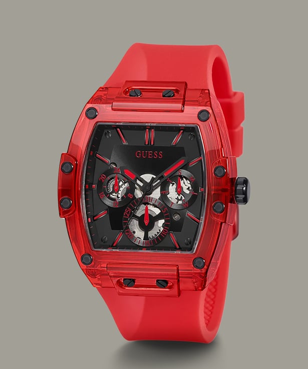  Shop Authentic Guess Phoenix Multifunction Black Dial Red Rubber Strap Watch for Men - GW0203G5 - Luxxuri