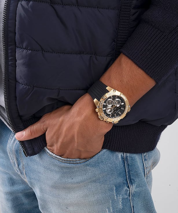  Shop Authentic Guess Trophy Multifunction Black Dial Black Rubber Strap Watch for Men - GW0333G2 - Luxxuri