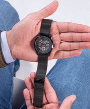  Shop Authentic Guess Analog Multifunction Black Dial Black Mesh Bracelet Watch for Men - GW0368G3 - Luxxuri