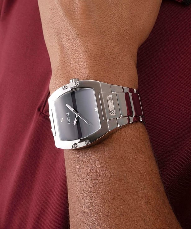  Shop Authentic Guess Phoenix Black Dial Silver Steel Strap Watch for Men - GW0387G1 - Luxxuri