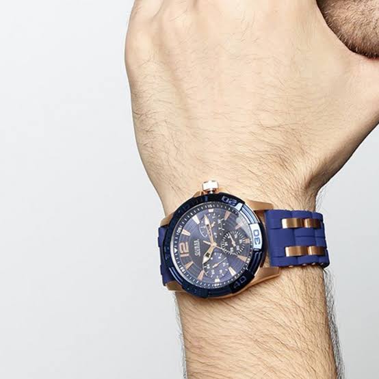  Shop Authentic Guess Oasis Blue Dial Blue & Rose Gold Stainless Steel Strap Watch For Men - W0366G4 - Luxxuri