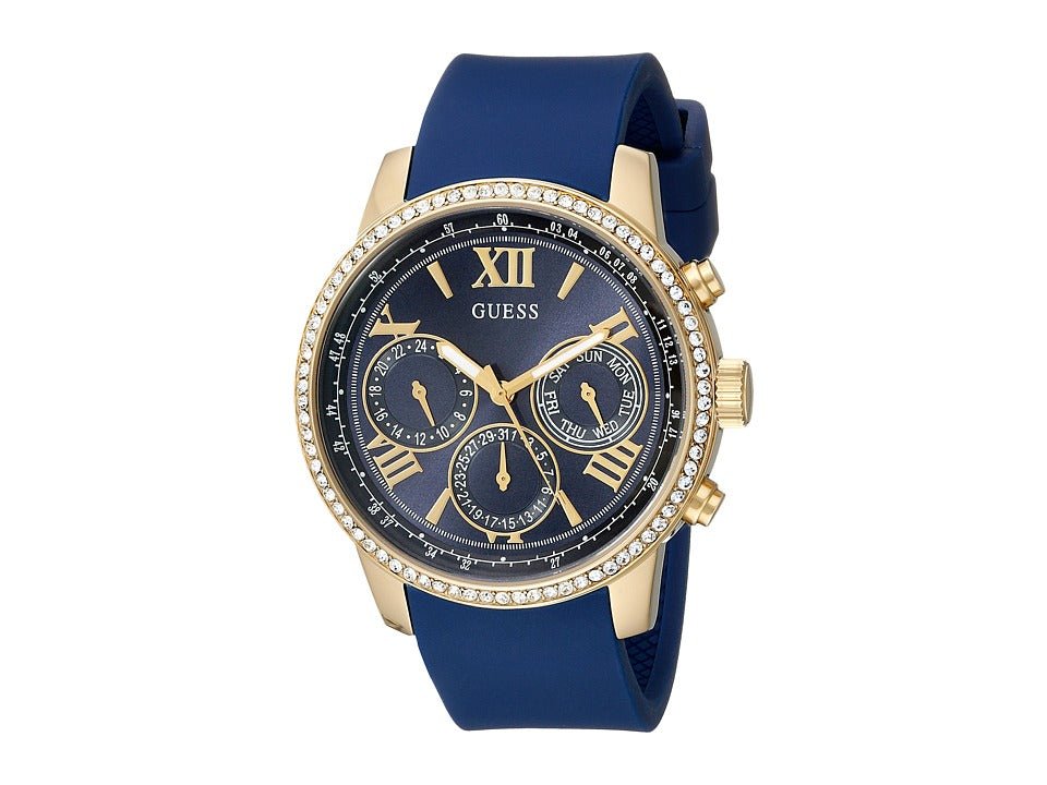  Shop Authentic Guess Sunrise Blue Dial with Diamonds Blue Rubber Strap Watch For Women - W0616L2 - Luxxuri