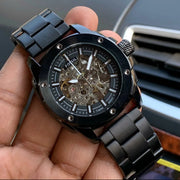  Shop Authentic Fossil Modern Machine Automatic Silver Dial Black Steel Strap Watch for Men - ME3080 - Luxxuri