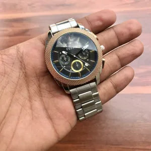  Shop Authentic Fossil Machine Blue Dial Two Tone Steel Strap Watch for Men - FS5037 - Luxxuri