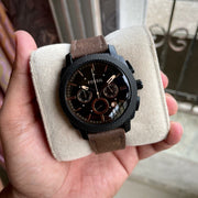  Shop Authentic Fossil Machine Flight Chronograph Brown Dial Brown Leather Strap Watch for Men - FS4656 - Luxxuri
