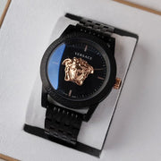  Shop Authentic Versace Palazzo Empire Quartz Black Dial Black Steel Strap Watch For Men - VEDB00518 - Luxxuri