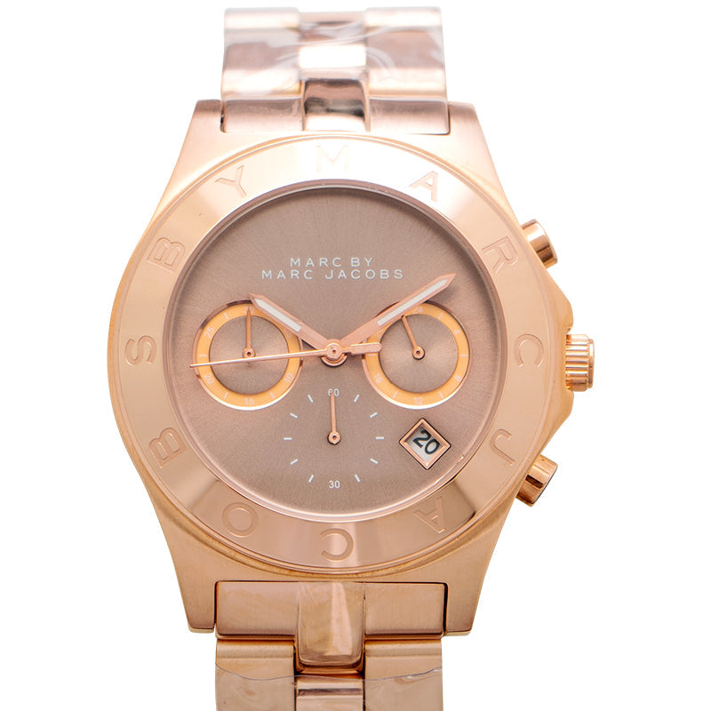  Shop Authentic Marc Jacobs Blade Chronograph Brown Dial Rose Gold Steel Strap Watch for Women - MBM3308 - Luxxuri