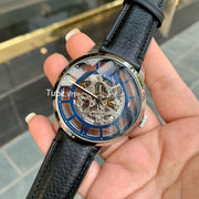  Shop Authentic Fossil Townsman Automatic Skeleton Blue Dial Black Leather Strap Watch for Men - ME3200 - Luxxuri